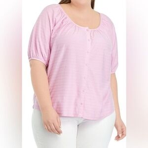 Wonderly Puffy Sleeves Pink Cottagecore Feminine 2XL